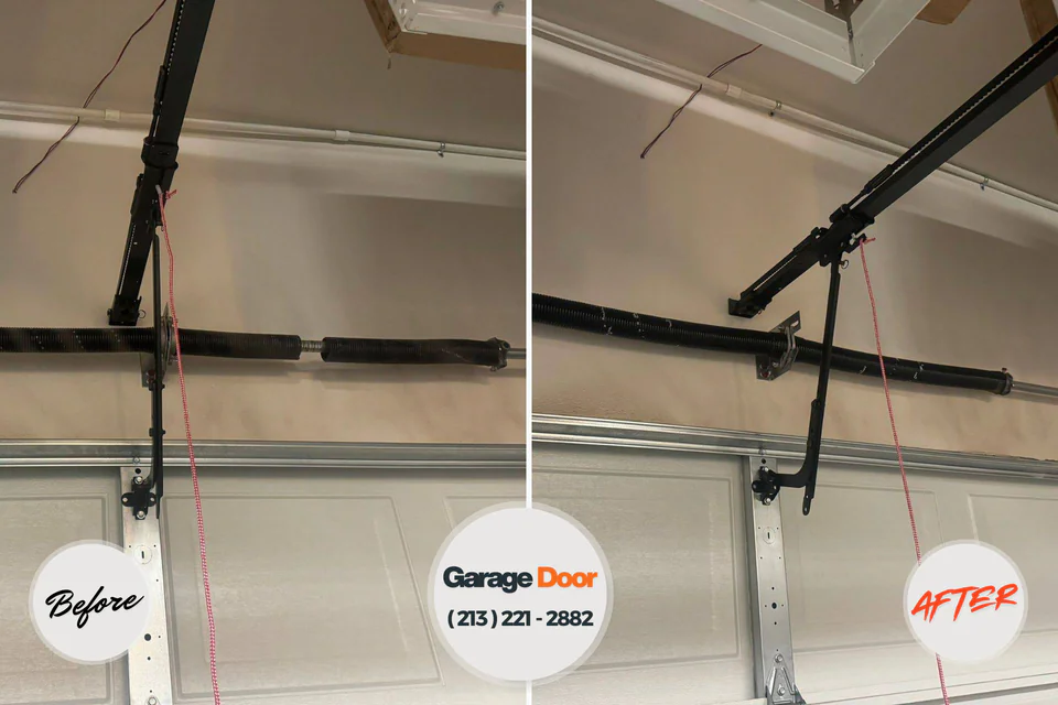 Before and after: garage door repair Clearlake, CA